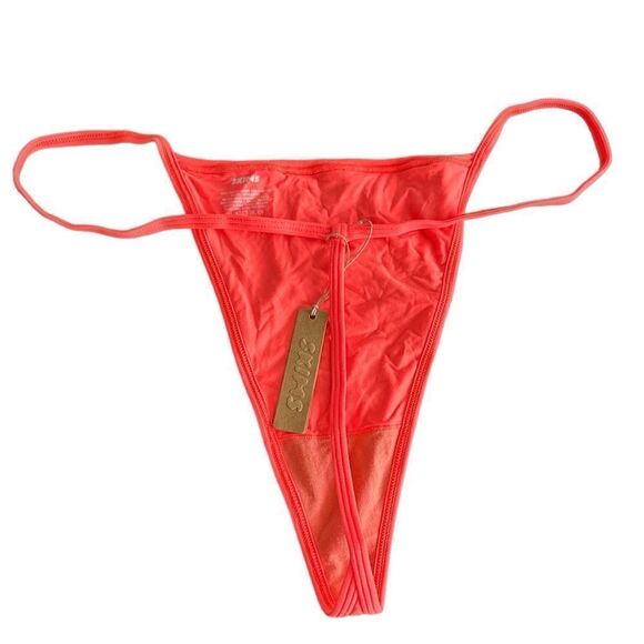 NWT SKIMS G-String Sexy Thong In Neon Nectarine Orange Pink Thong Panty - Picture 2 of 3